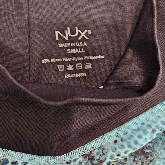 NUX Leggings Small Blue Black Snake Print - Picture 3 of 10